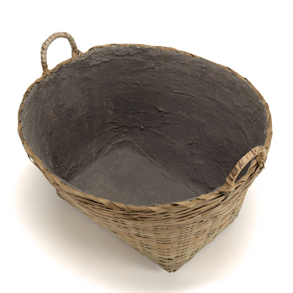 HECTOR - Pot de fleur ovale 60x53cm en bambou naturel avec anses - 4