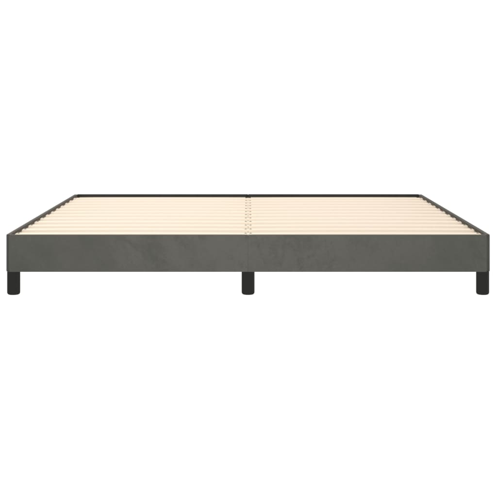 Cadre de lit sans matelas gris foncé 200x200 cm velours — COMFORTXL - 5