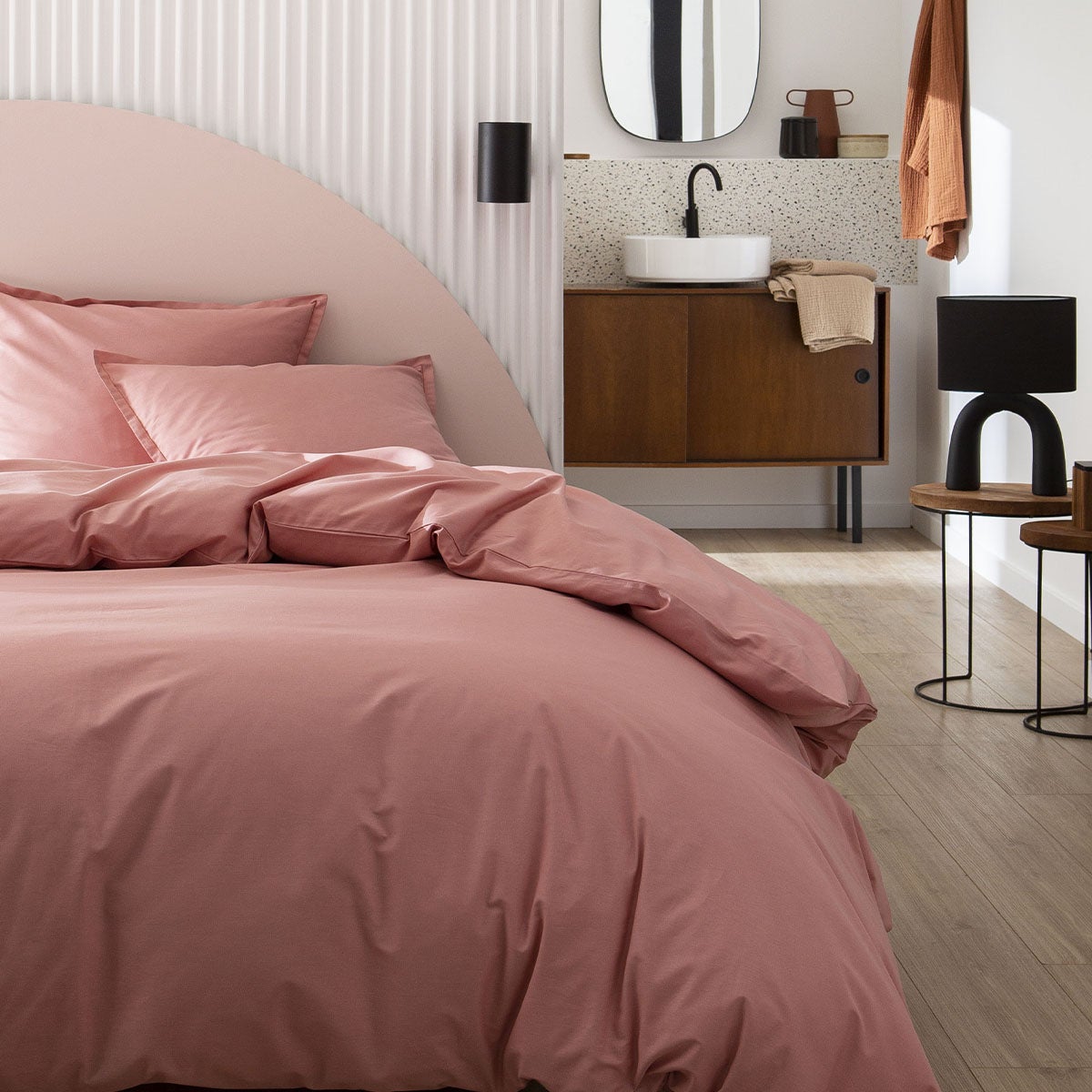 Housse De Couette En Coton Tout Doux - 260x240 Cm, Made In France, Unie - Pour Literie Confortable Et Chic - 7