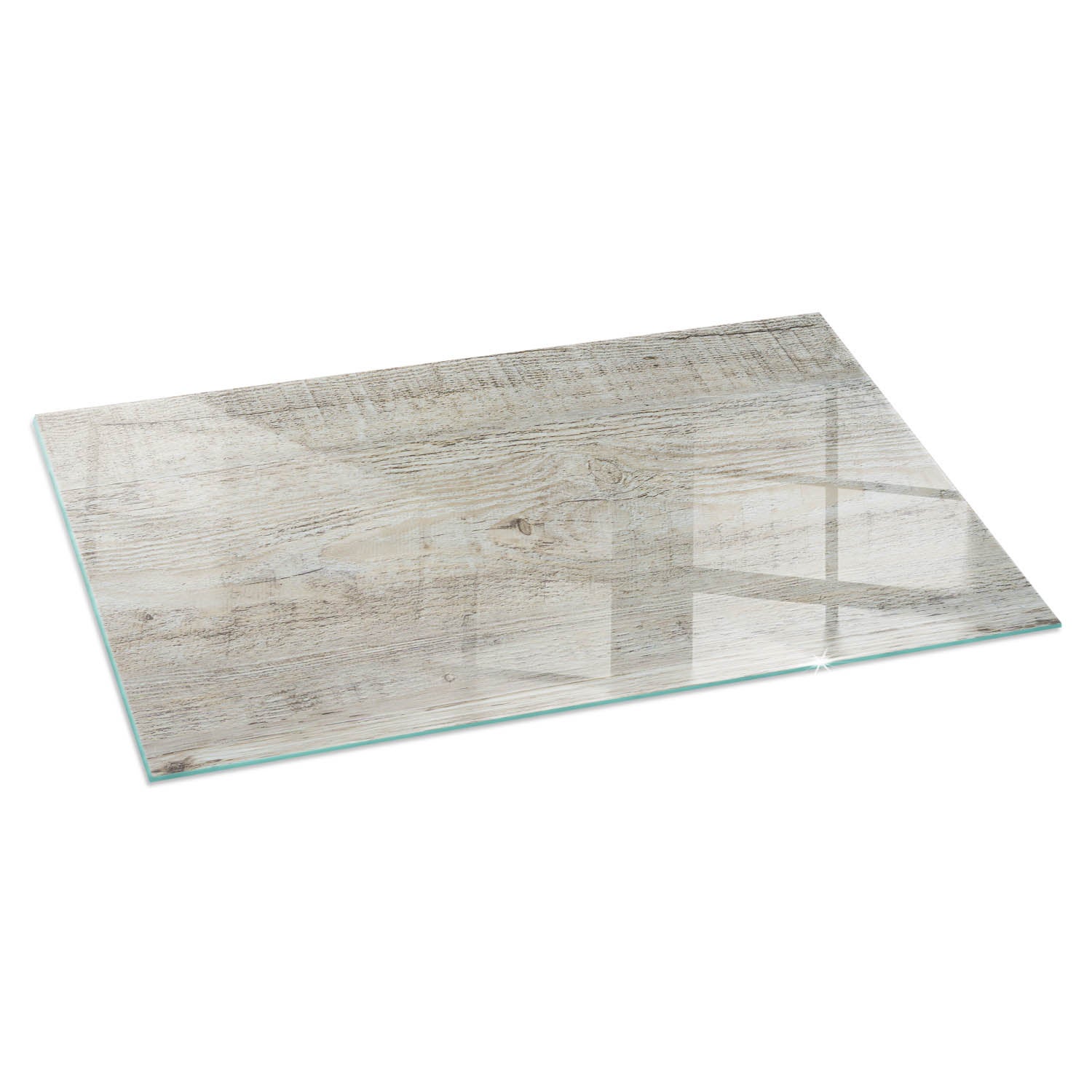 Prostokątna płyta szklana ochronna pod piecyk, kominek - 100x50 cm - Jasna tekstura drewna - TULUP