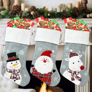WSOIHFEC Calze natalizie con stampa tricheco, morbide, da appendere, 1 pezzo, 45 cm, grandi calze natalizie per Natale, famiglia, caminetto, decorazione da appendere