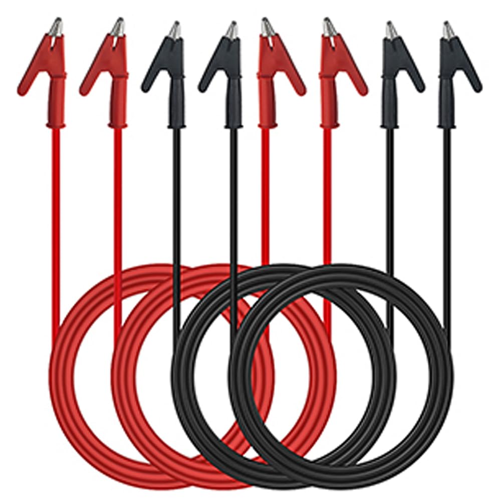 Per Gancio di Prova Industriale Clip Presa Jack 1Kit 3A Max Nero+Rosso TPE + Ott