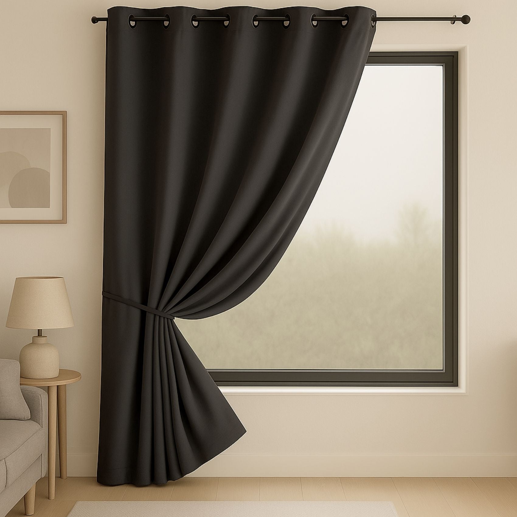 SeeGlee Ombre - Tendina Oscurante 76x76 Cm, Caffè, Idrorepellente, Con Tasca Per Bastone, Perfetta Per Finestre Piccole (1 Pannello) - 2