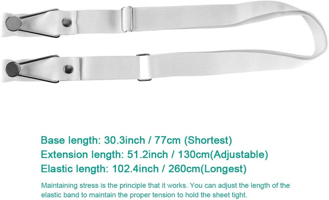 Pinces à draps - Pinces à draps-housses réglables, élastiques pour fixer les draps, les housses de matelas et les coussins de canapé (lot de 4) - 2