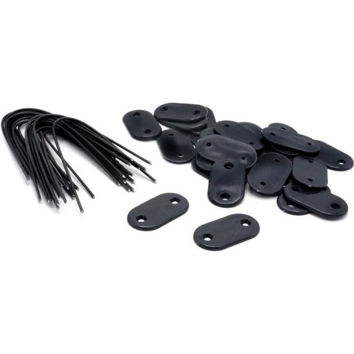 NATURE Set di 26 chiusure a rete - Schermi e canali in plastica - Grigio antracite - Cravatta + filo plastificato da 14 cm - 5