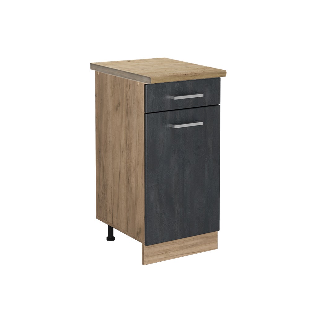 Vicco Szafka dolna do kuchni R-Line, Czarny beton, 40 cm BP Dąb