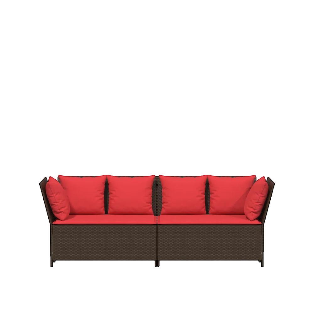 Sofa ogrodowy vidaXL z rattanu syntetycznego modułowy brązowy wygodny
