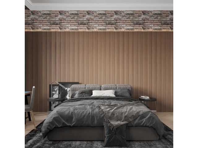 Panneau mural 3D - Pack de 3,71 m² - Coloris bois naturel - Lot de 8 pièces - TATIANA