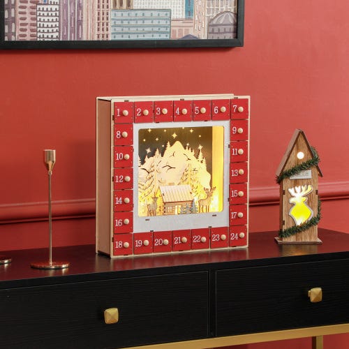 Calendario Dell'Avvento In Legno Casa Di Marzapane 33 X 26 X 23 Cm Maison M21018026 Calendario Dell'Avvento In Legno Casa Di Marzapane 33 X 26 X 23 Cm Maison M21018026
