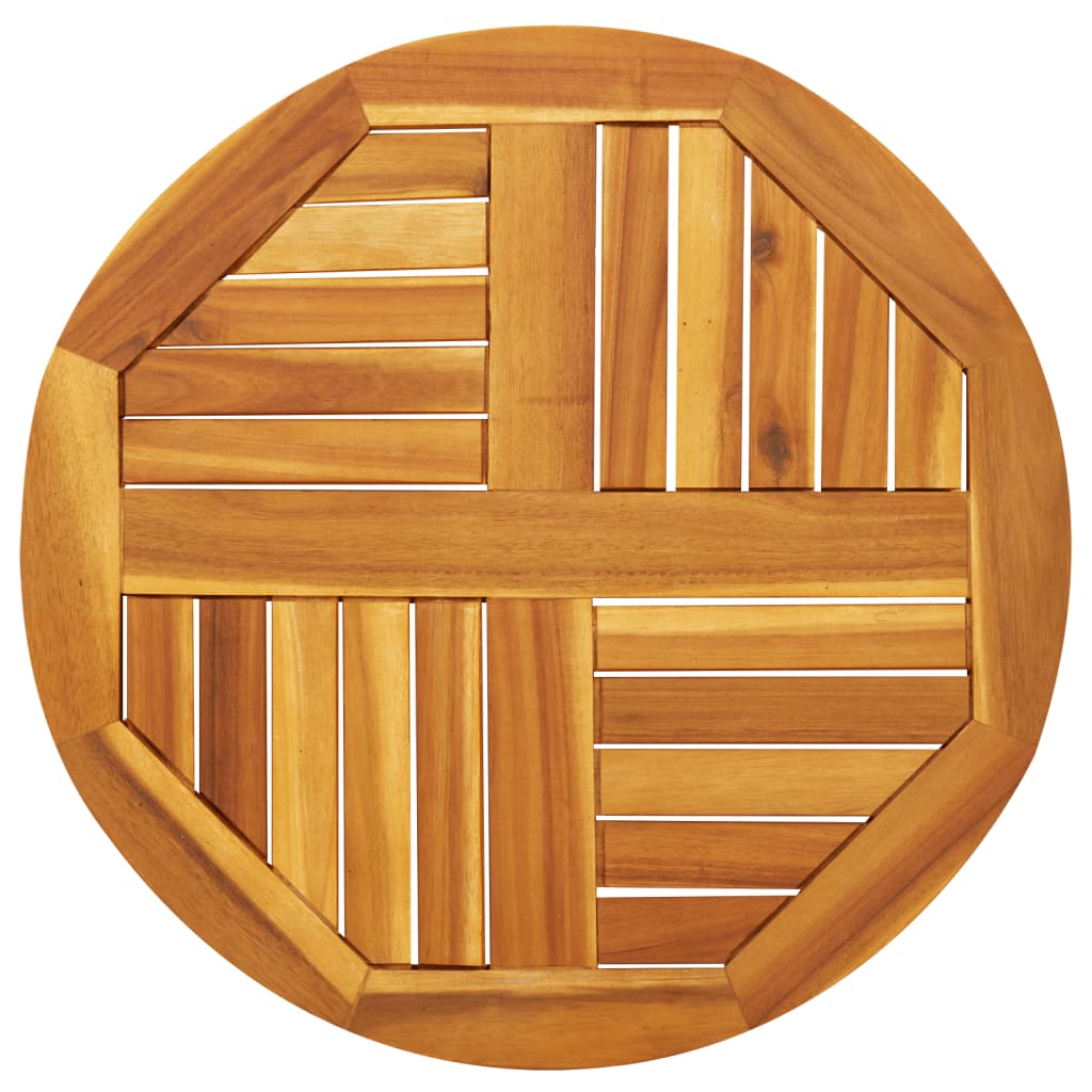 Dessus De Table Rond Acacia Massif – Diamètre 60 Cm, épaisseur 2 Cm – Bois Huilé – Remplacement Table Jardin