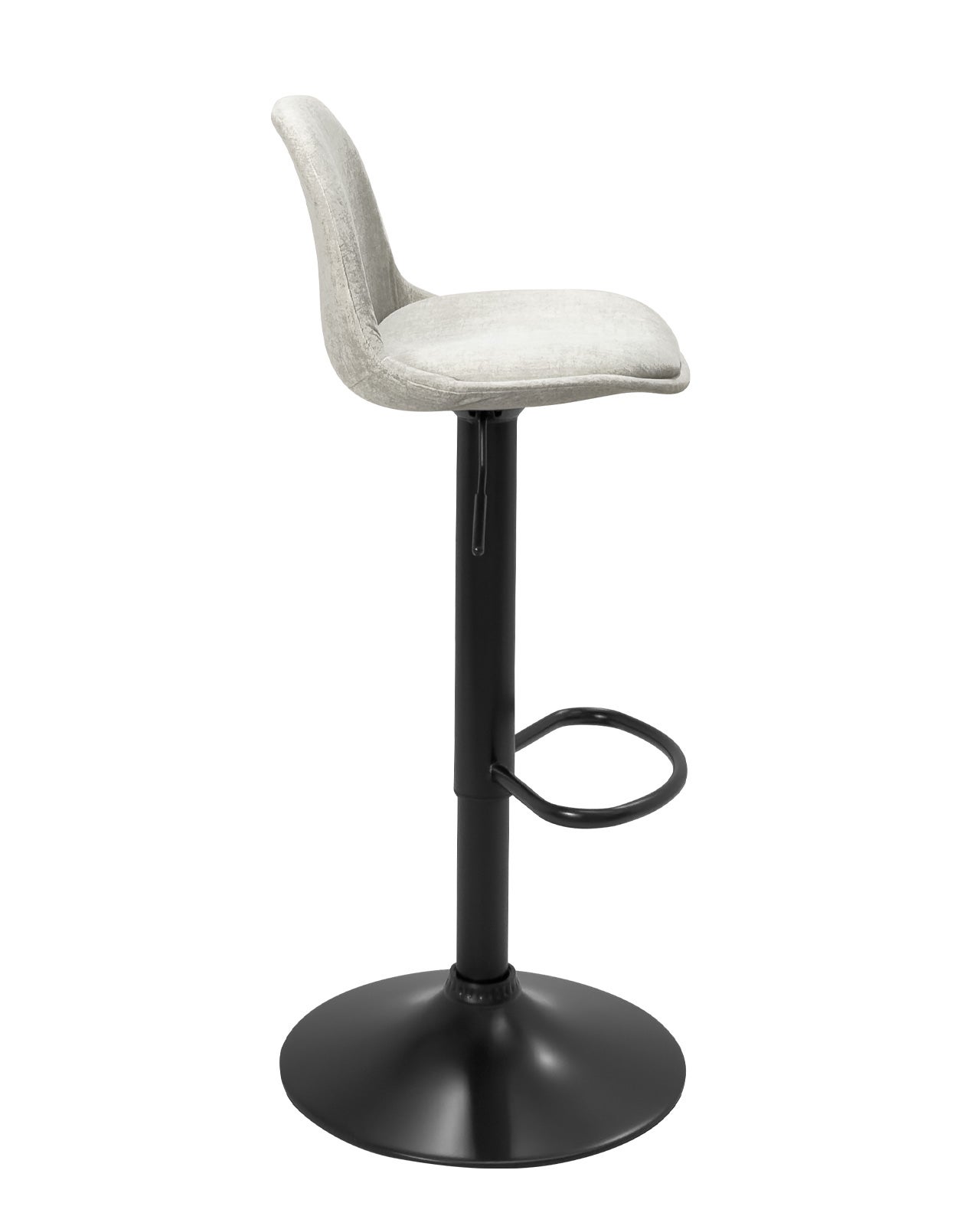 Lot de 2 Tabourets de Bar Réglables, Assise Tissu, Pied Chromé SIG+ Gris - 7