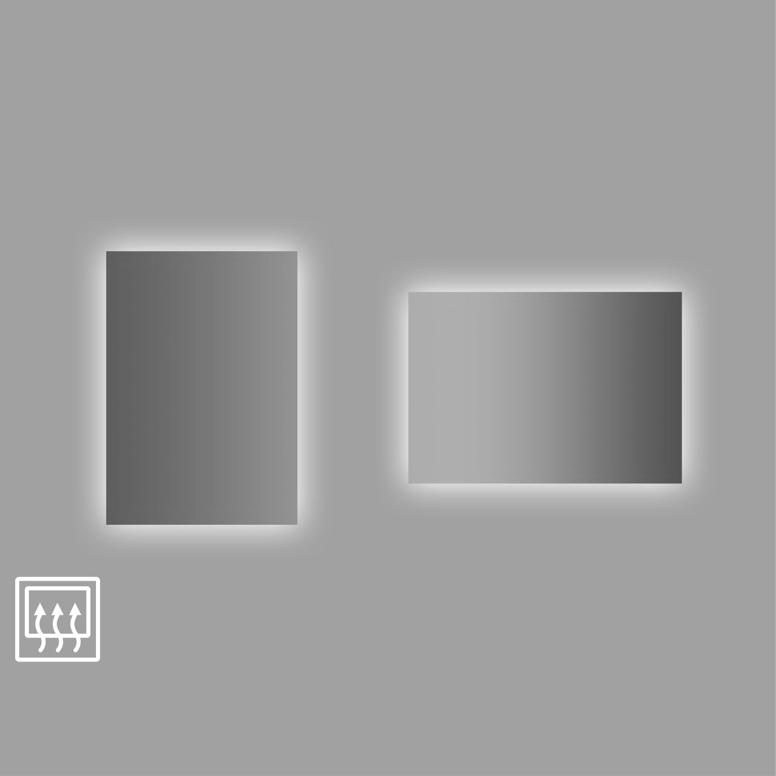 DIFFUSION - Espelho de borda polida 100x70 cm com retroiluminação perimetral LED e sistema antiembaçante - 4