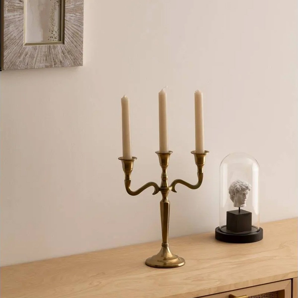 Bougeoir 3 têtes métal - doré - H27 cm - Atmosphera créateur d'intérieur - 2