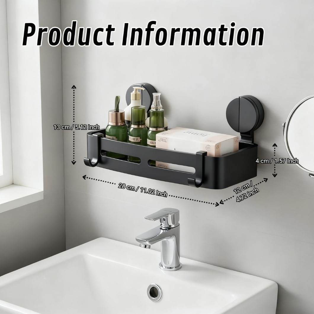 Cestello Portaoggetti Da Doccia A Parete – Organizer In Acciaio Inox 304, Design Quadrato, Antiruggine, Alluminio Spaziale - 3