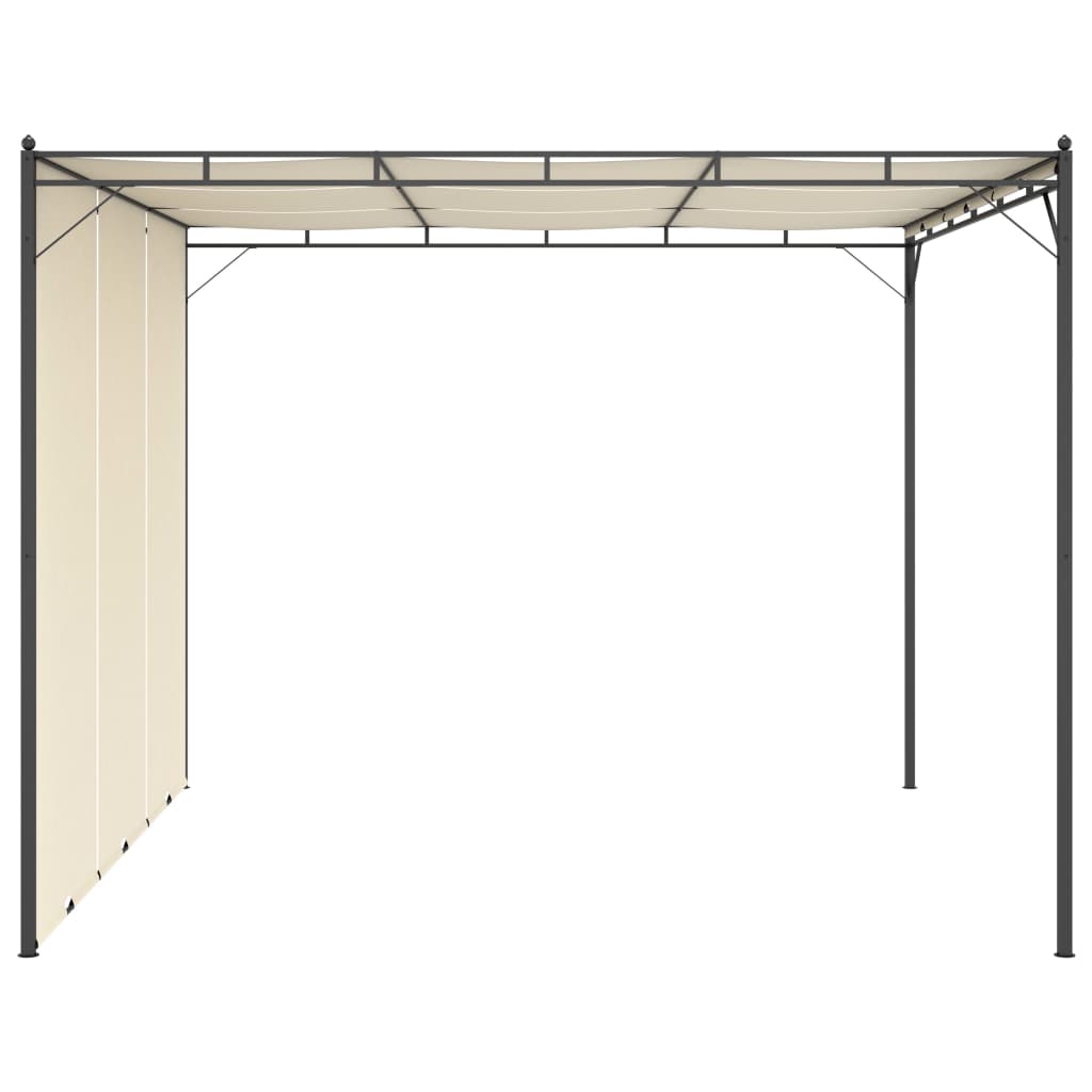 Maison Exclusive - Gazebo da Giardino con Tenda Laterale 3x3x2,25m Crema - 3