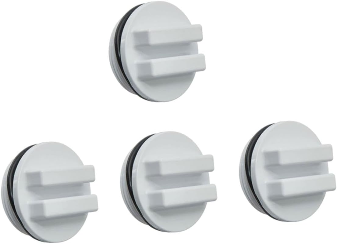 Biały plastikowy korek do zamrażarki basenowej, odpływu podłogowego i filtra (4 sztuki)