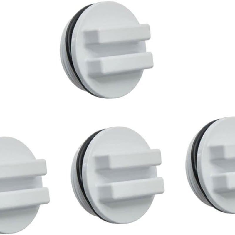 Biały plastikowy korek do zamrażarki basenowej, odpływu podłogowego i filtra (4 sztuki)