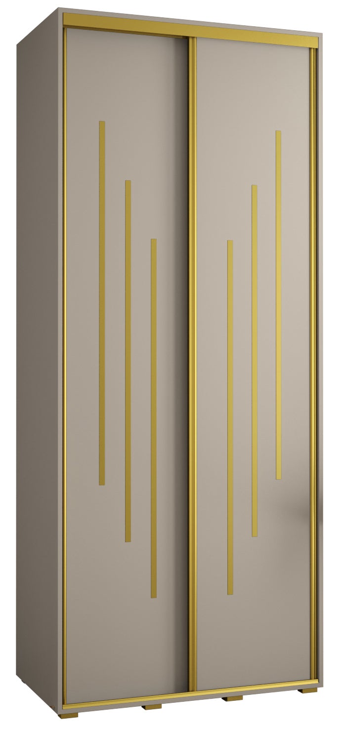 Szafa przesuwna wysoka Dakota 8 100 x 45 x 235,2 cm kaszmir + u. Złoty - Abiks Meble