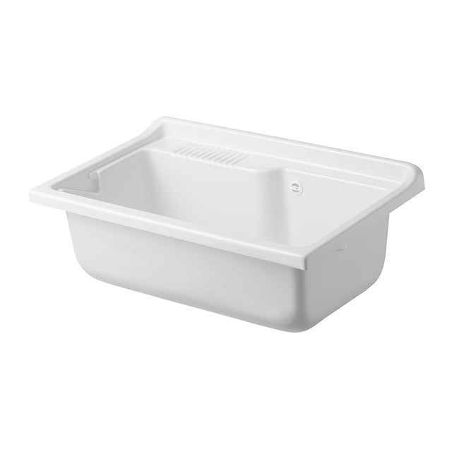 Lavabo de resina blanca de 80x50 cm para instalación empotrada