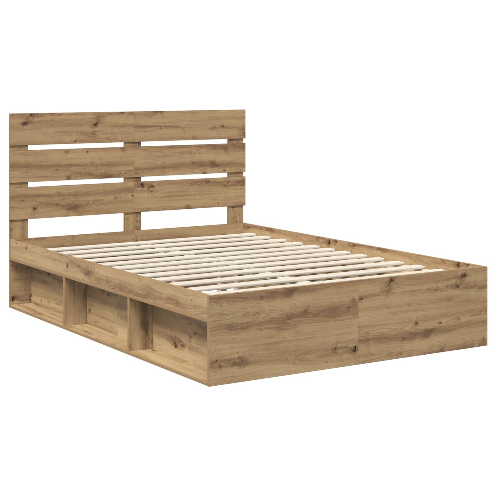 Cadre de lit en bois de pin massif pour la chambre, 150 × 200 cm - 4