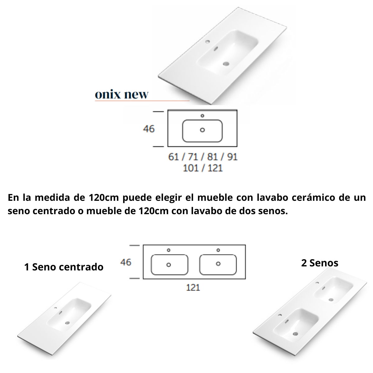 Mobili da bagno a muro con lavandino in ceramica | 120cm-1 Seno | 2 cassetti con maniglia e organizzatore per chiusura imbottita | Bianco lucido - 4