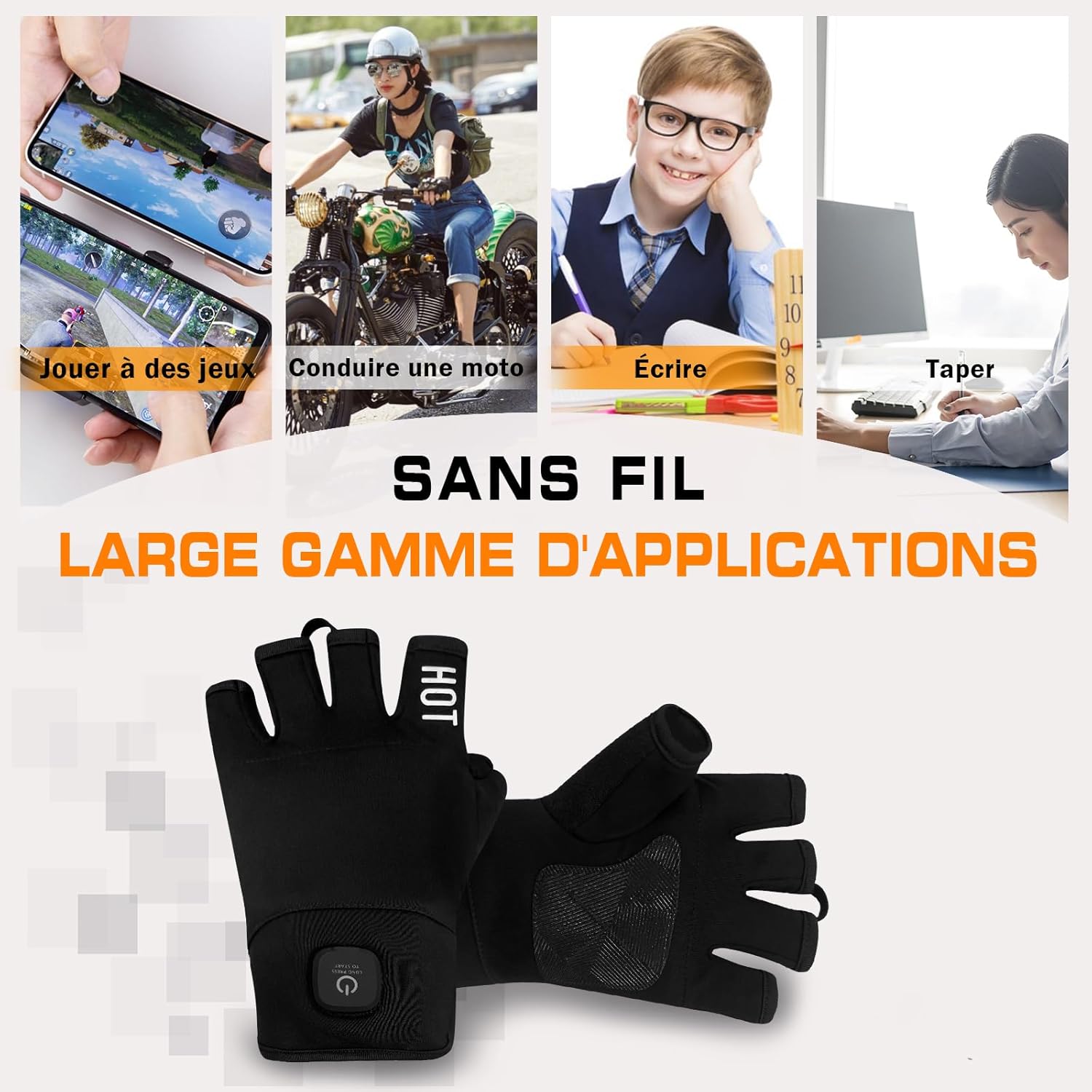 Gants Chauffants Rechargeables USB – Tactiles, étanches – 3 Niveaux De Chaleur – Pour Vélo, Rando, Moto L’hiver - 6