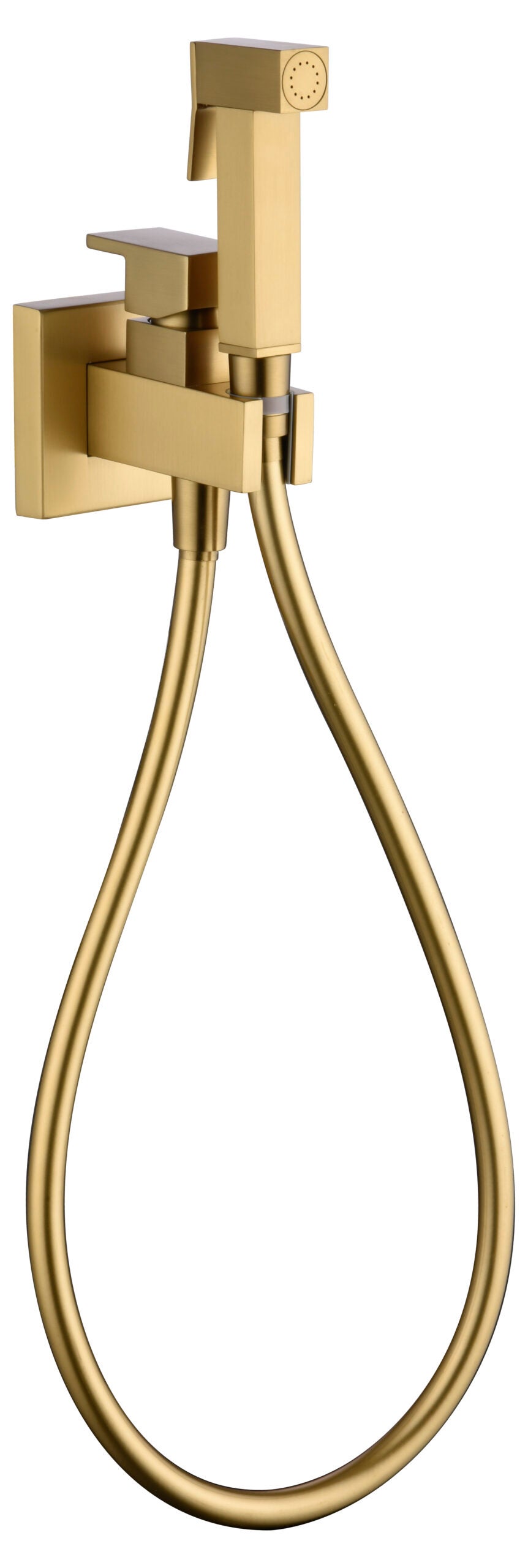IMEX - Ducha Bidet Agua Fría y Caliente | Grifo Bidet Empotrado para WC Oro Cepillado | Grifería Sustituto de Bidé | Serie Irlanda | Color Dorado - 8