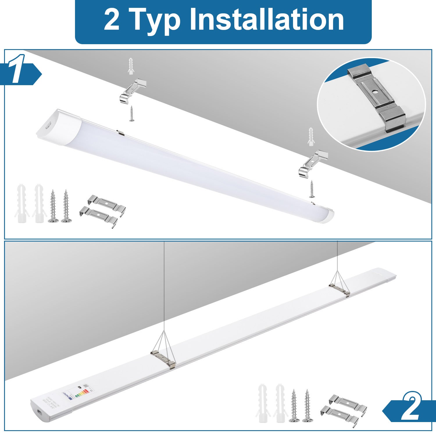 Bandeau LED extra-plat 36 W 120 cm étanche IP65, éclairage blanc neutre interconnectable pour dressing - 9