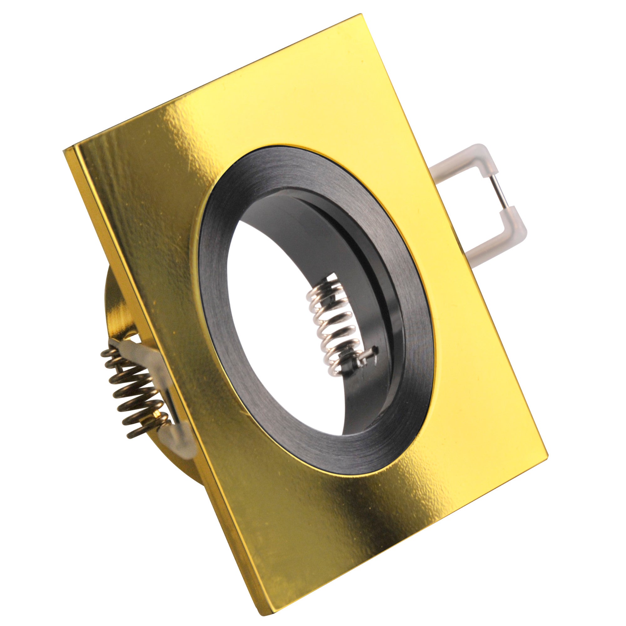 Oprawa sufitowa wpuszczana podtynkowa Febe złoty połysk + czarny satyna 1xGU10x8W kwadratowa IP20 wym: 2,5 x 8 x 8 cm aluminium Polux