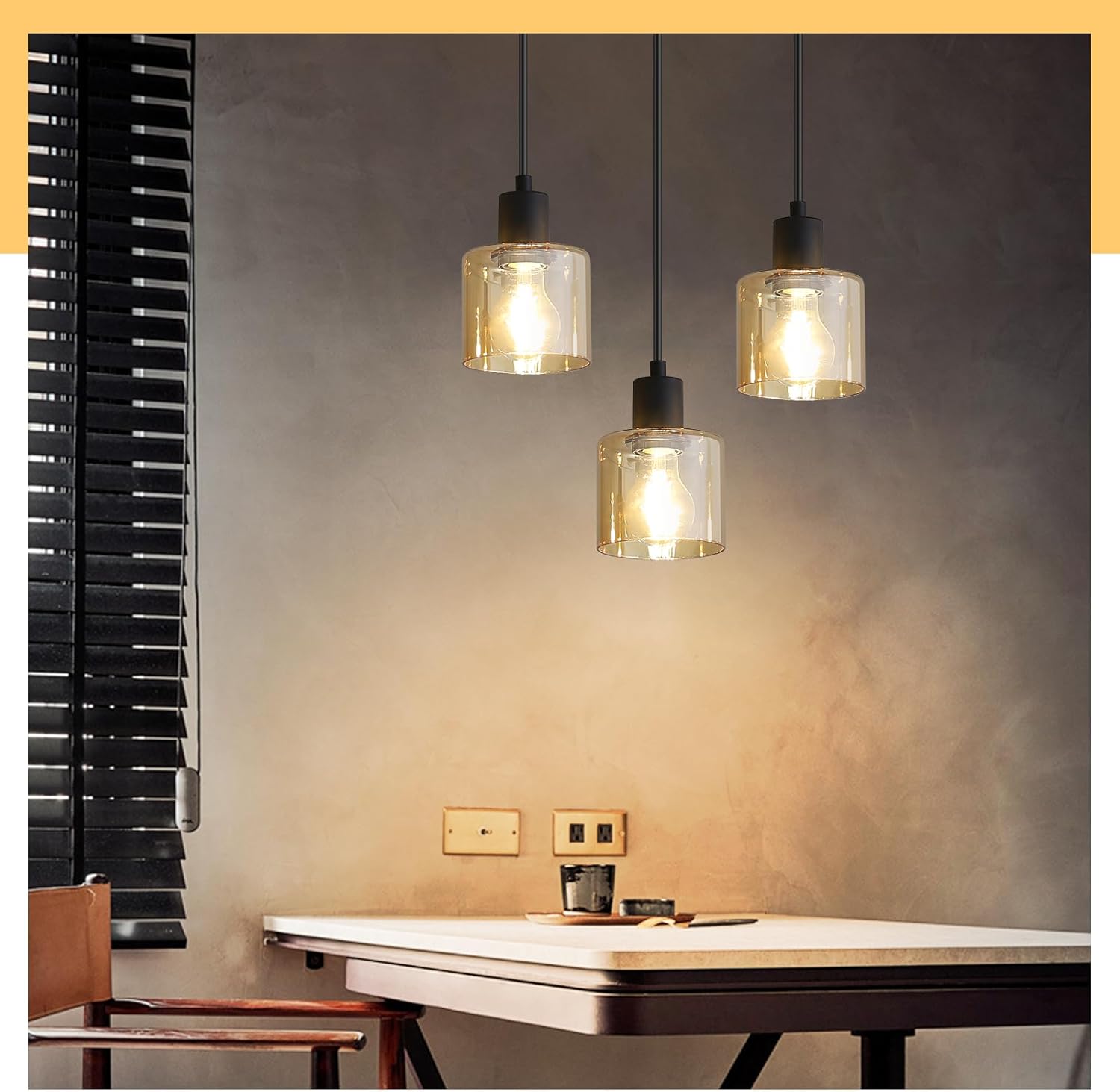 ZMH Suspension Noir E27 Industrielle Rétro En Pour Salle à Manger Max.25 - Suspension & lustre - Rue du Commerce