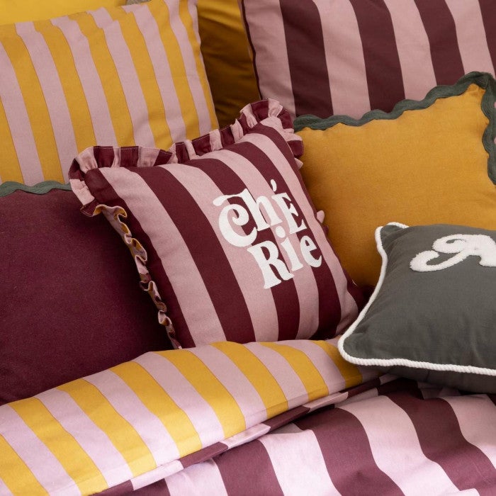 Coussin Cherry rouge carmin 46x46cm - Atmosphera créateur d'intérieur - 4