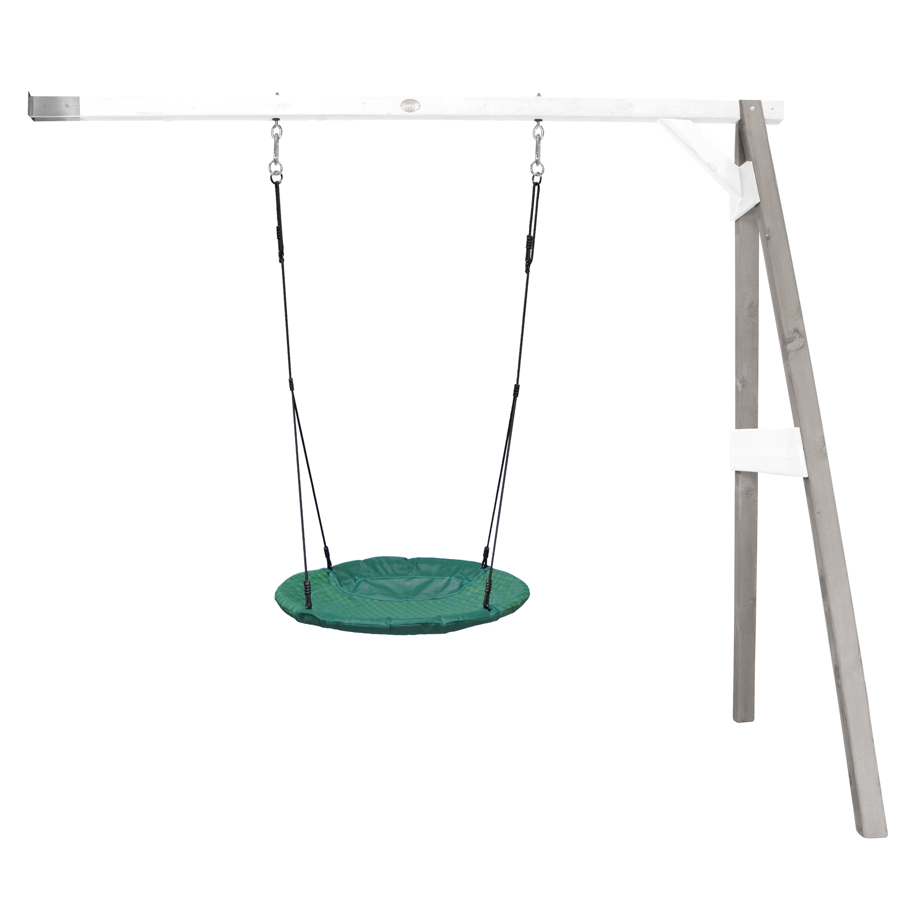 Altalena A Nido COSTWAY Per Bambini: Tonda, Con Corde Regolabili, Struttura In Acciaio, Arancione
