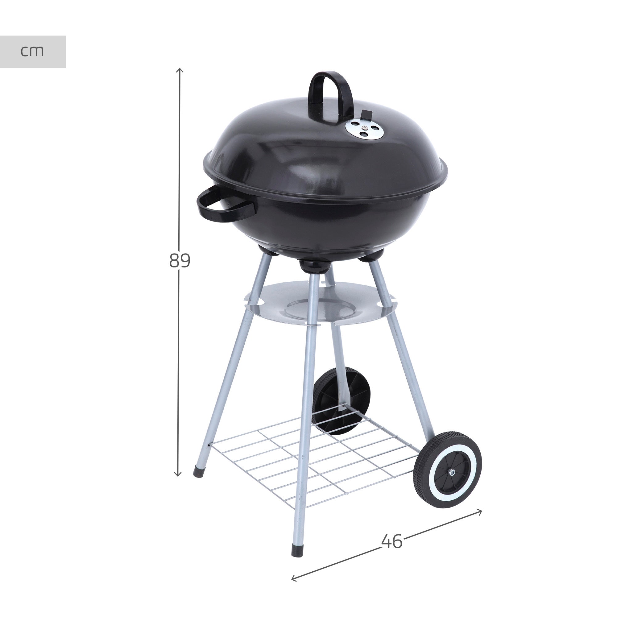 Barbacoa carbón portátil con dos parrillas Aktive - 4