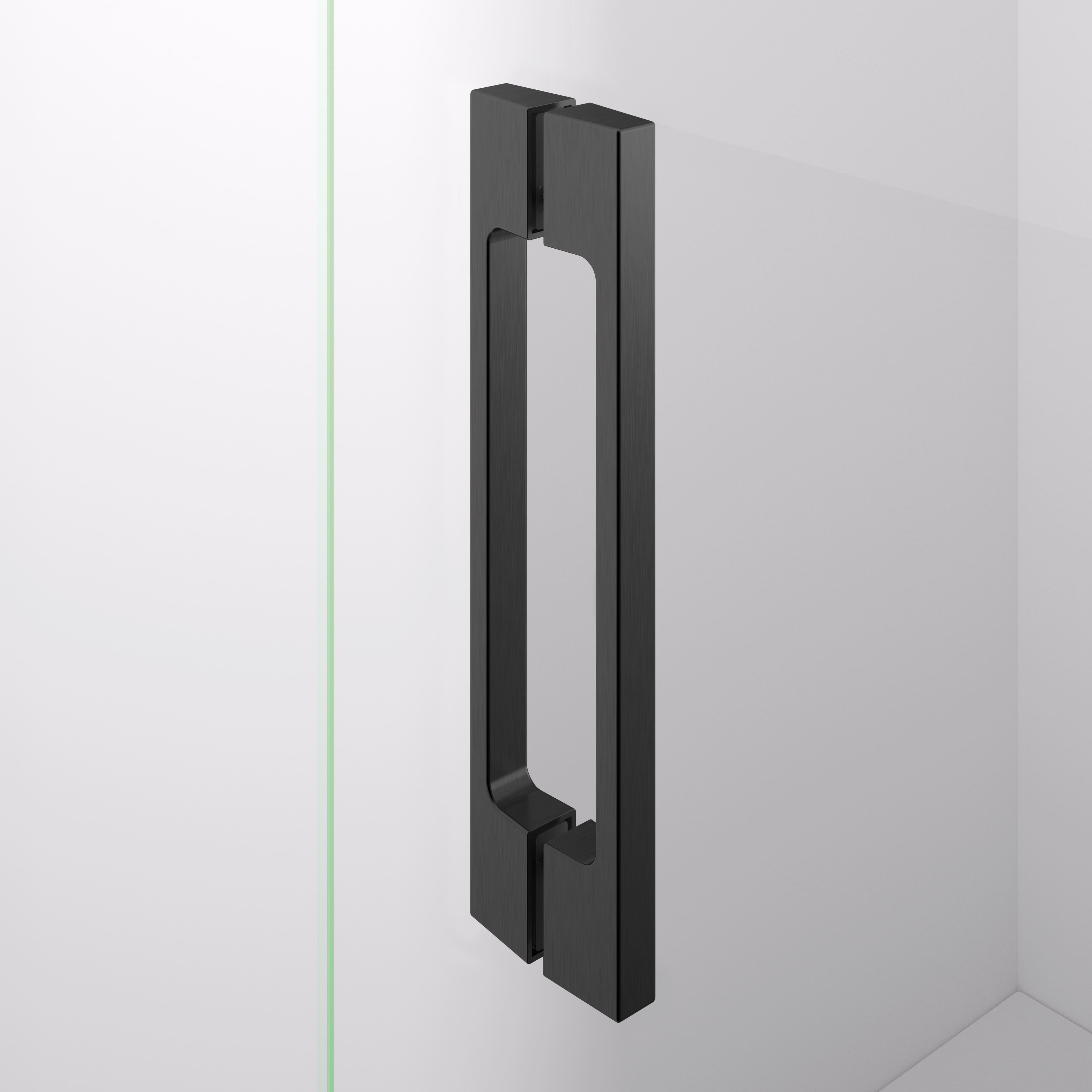 Porta de duche de correr frontal deslizante+fixo - Vidro anticalcário 6mm - Perfis Preto Fosco -Largura 115 a 120 cm - Porta direita - Altura 195cm - 4