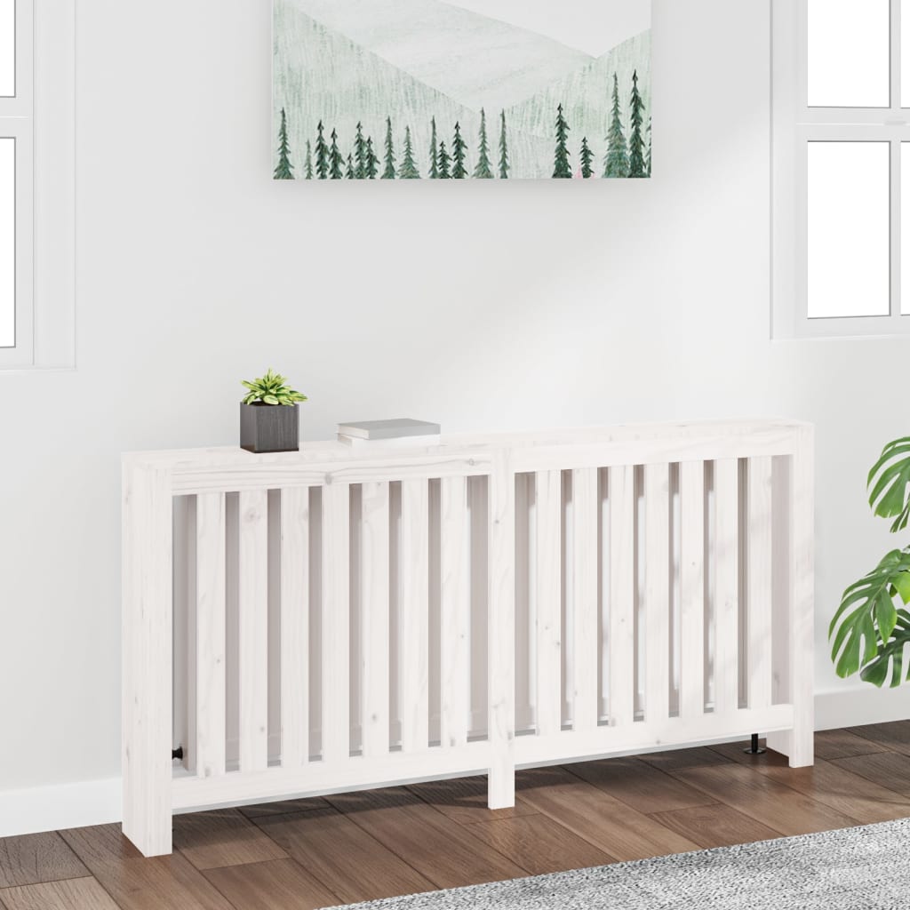 Cache-radiateur blanc 104x20x82 cm bois d'ingénierie