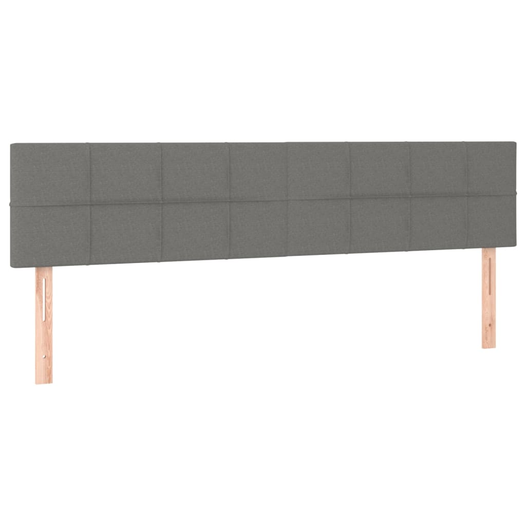 Sommier à lattes de lit et matelas et LED Gris foncé 200x200 cm vidaXL - 7