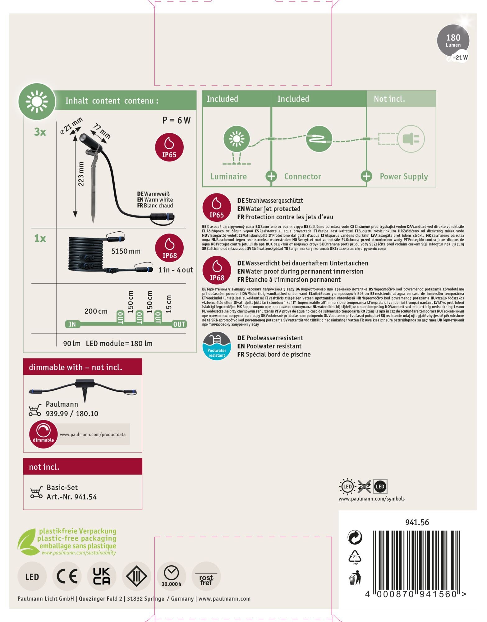 Plug & Shine Projecteur de jardin LED Plantini Kit d'extension IP65 3000K 3x2W Anthracite - 10