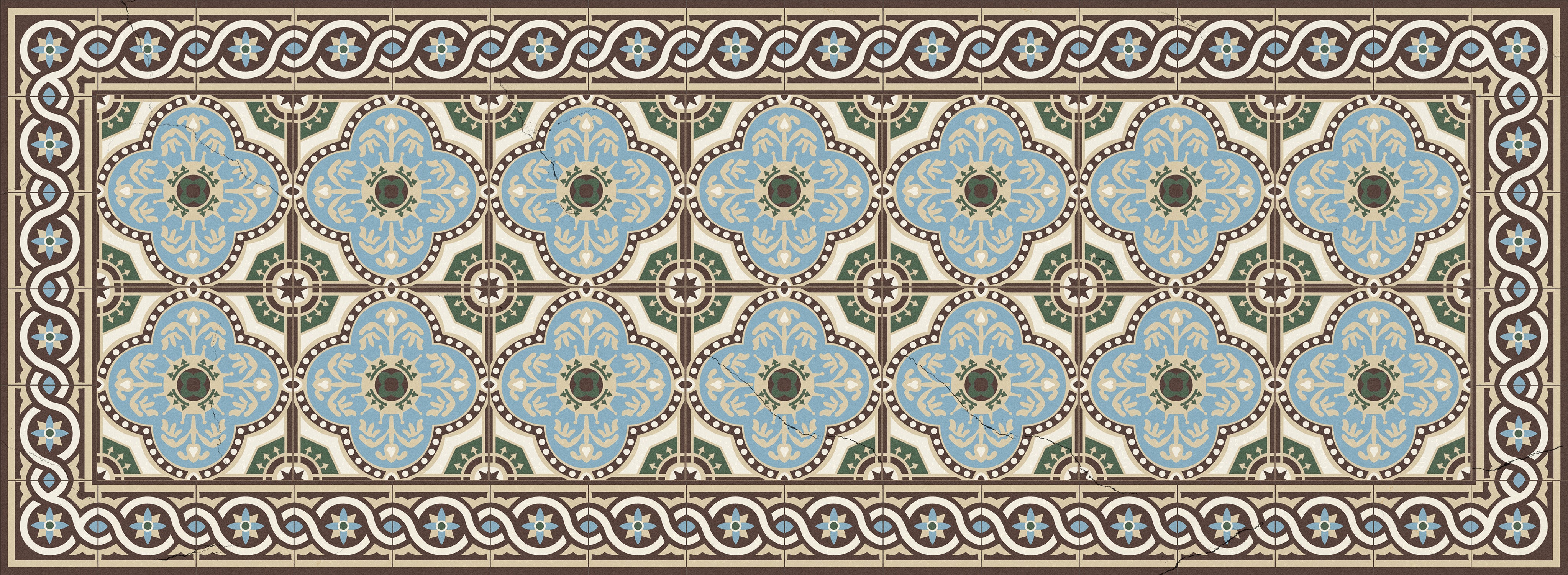 Alfombra de vinilo diva 66x180 cm - pvc antideslizante, lisa impresa, vinilica para cocina o salón, lavable