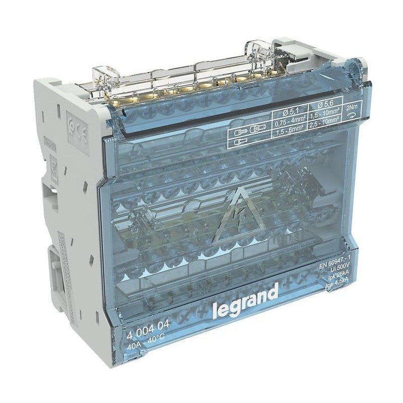 Répartiteur modulaire à barreaux étagés XL³ IK05 tétrapolaire 100A 6 départs 4 modules nouveau modèle LEGRAND 400405 - 2