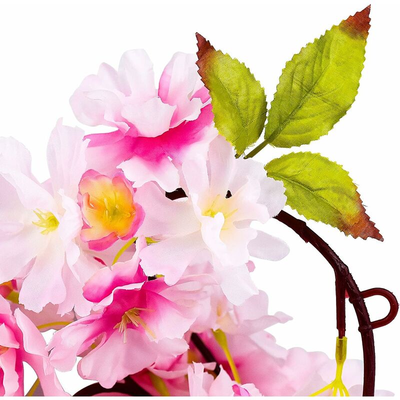 180 cm Fleur De Cerisier,Fleurs Cerisier Artificielles Guirlande Rotin Suspendus De Soie Vigne pour Partie Mariage,Maison Jardin Décoration,Rose - 3