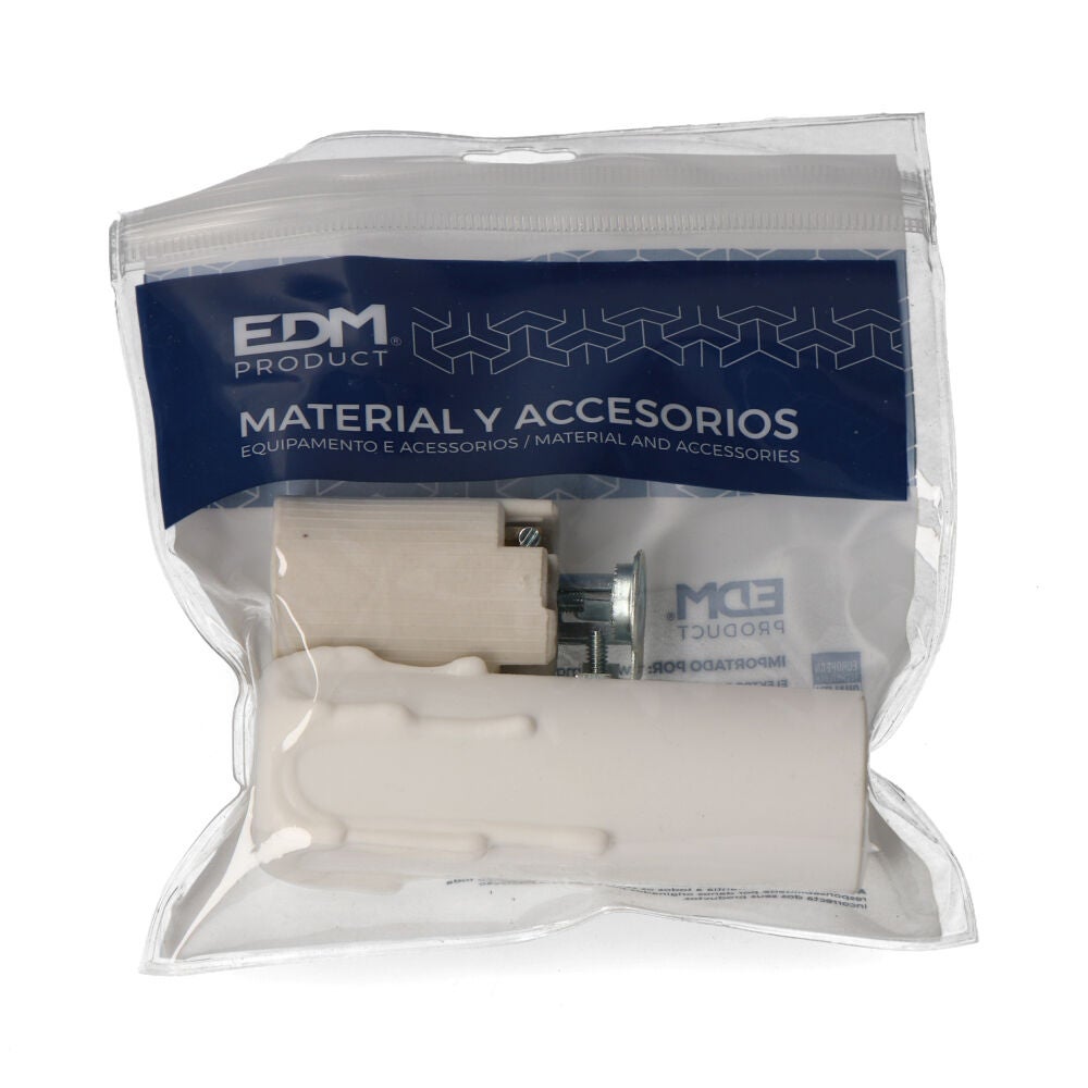 10 Portalampada Termoplastici E14 - Per Lampade LED A Candela, Con Staffa, Bianchi - Foto 8