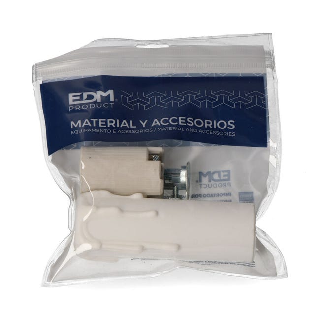 10 Portalampada Termoplastici E14 - Per Lampade LED A Candela, Con Staffa, Bianchi - Foto 8