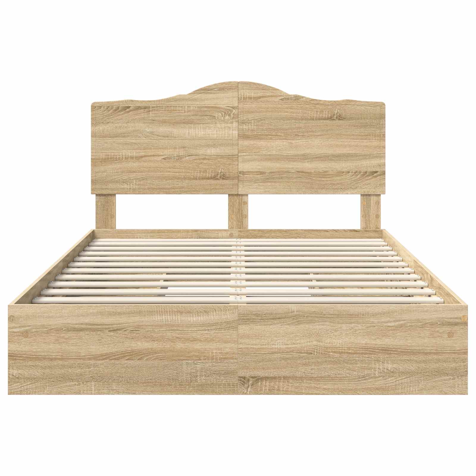 Lit de rangement chêne 140 x 200 cm panneau de bois - 8
