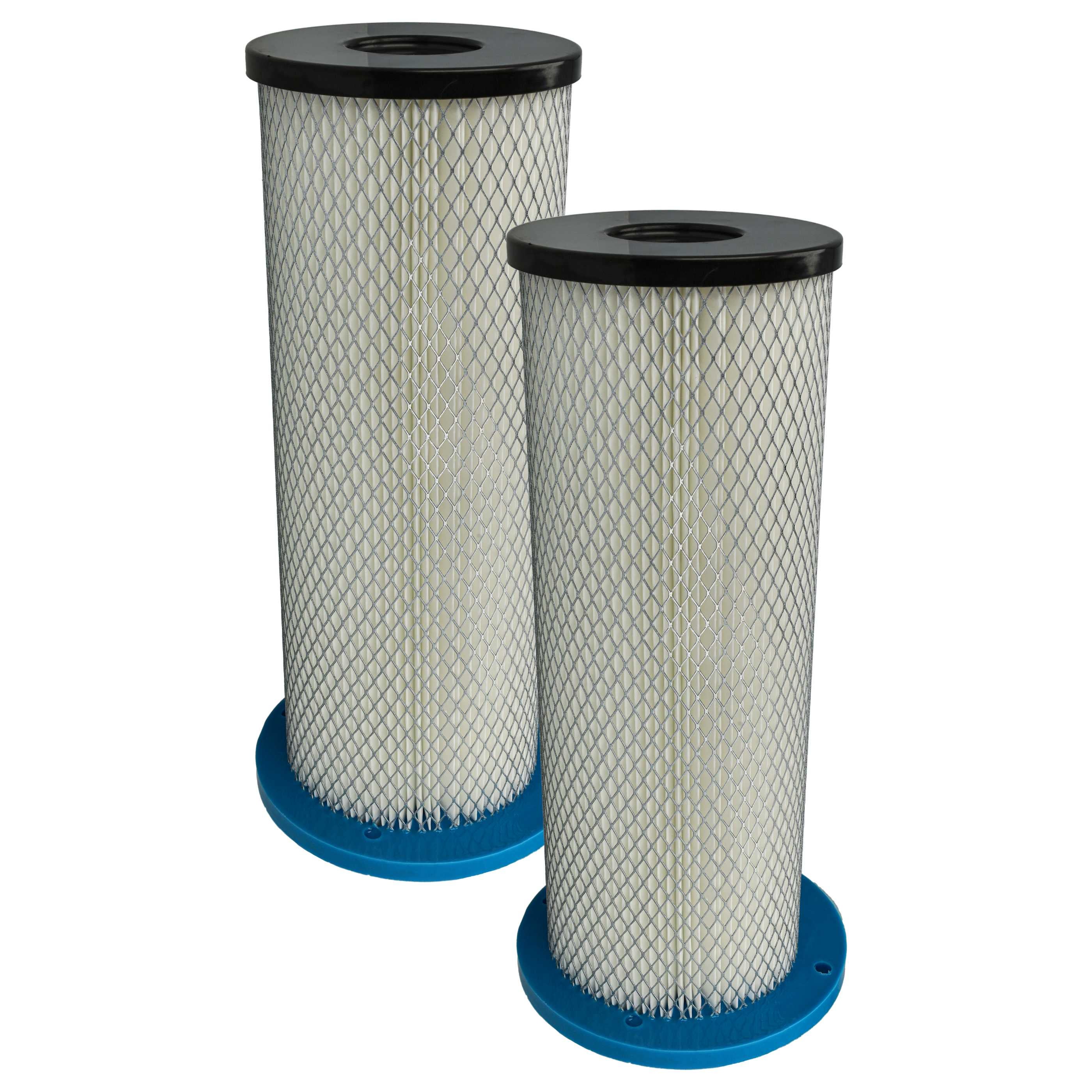 vhbw 2 x filter geschikt voor Pullman Ermator S2800, Ermator S26, Ermator S1400, Ermator S26 cutter stofzuiger - HEPA-filter blauw/wit
