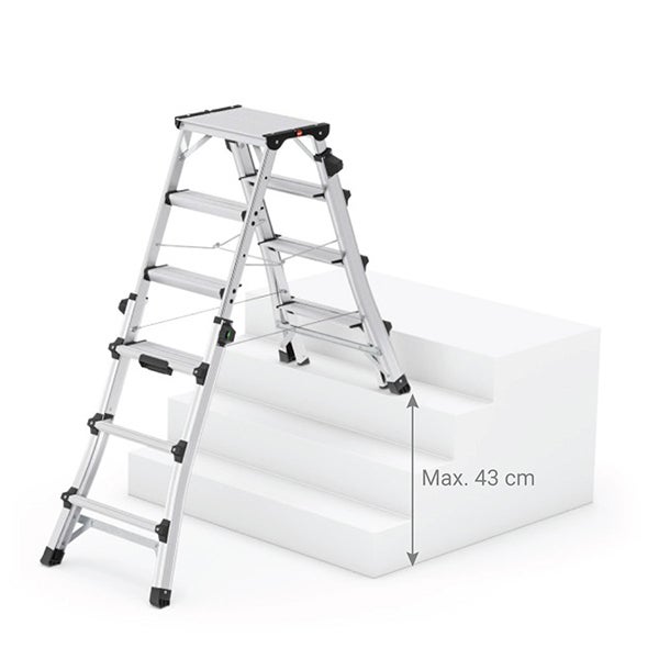 Drabina alu teleskopowa Hailo D100 TL 4x4 / 5x5 / 6x6 (wys. rob. 2,87 m) - 4