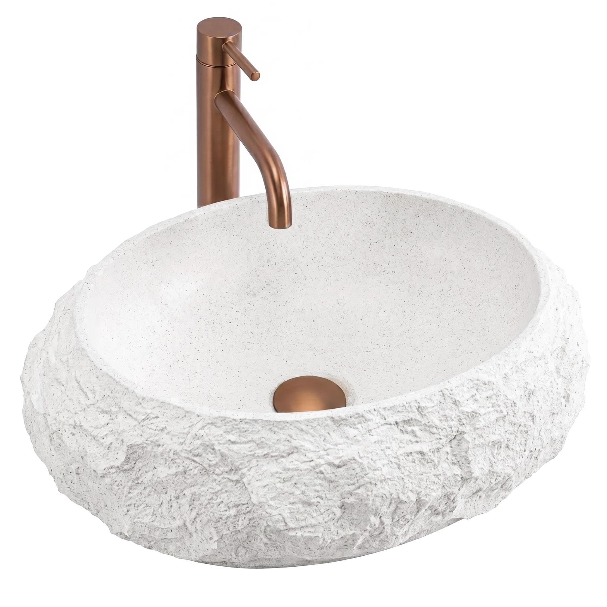 Rea Lavabo Sobre Encimera Amelia Mini: Elegancia En Gris Claro Para Baños Pequeños Con Estilo