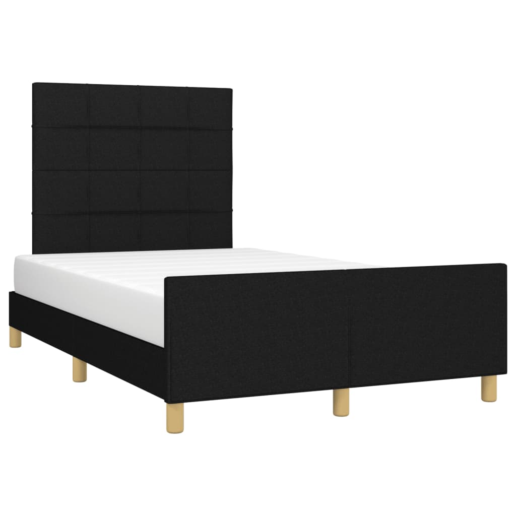 Cadre de lit sans matelas noir 120 x 190 cm en tissu - 4