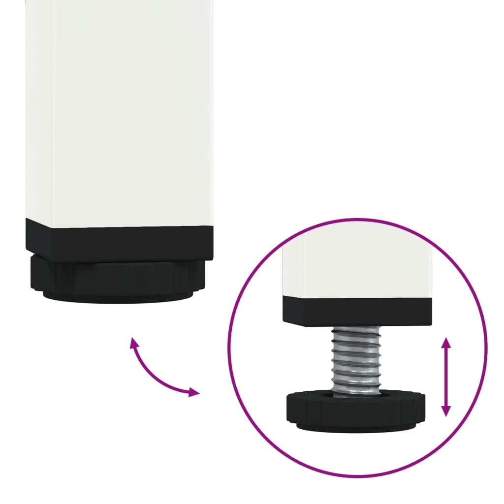 Comodino Bianco 36x39x68 cm in Acciaio vidaXL - 9