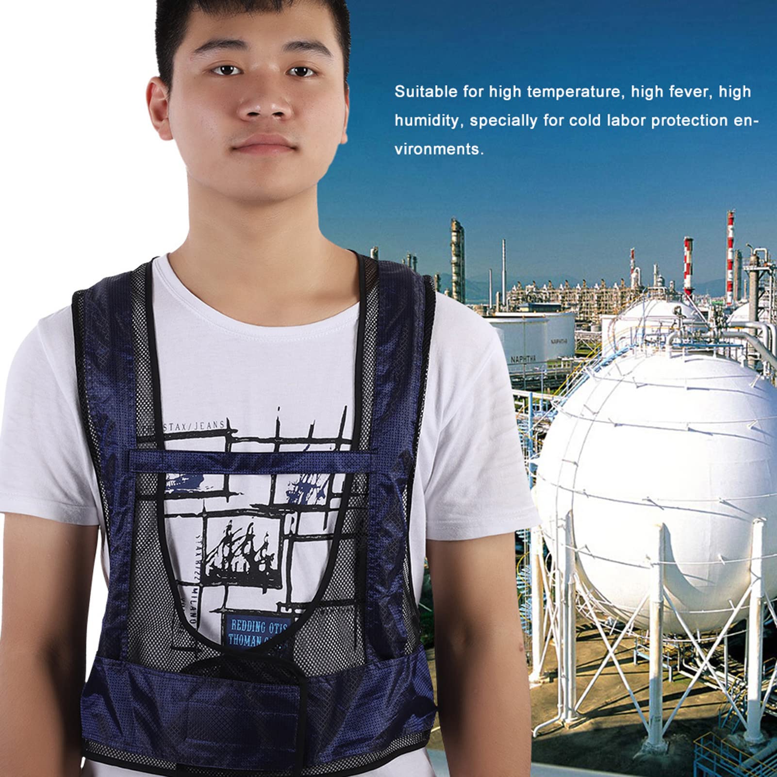 Gilet de refroidissement à air comprimé en acier pour soudage, restez frais et confortable avec le gilet de climatiseur Eddy Tube, parfait pour les so - 3
