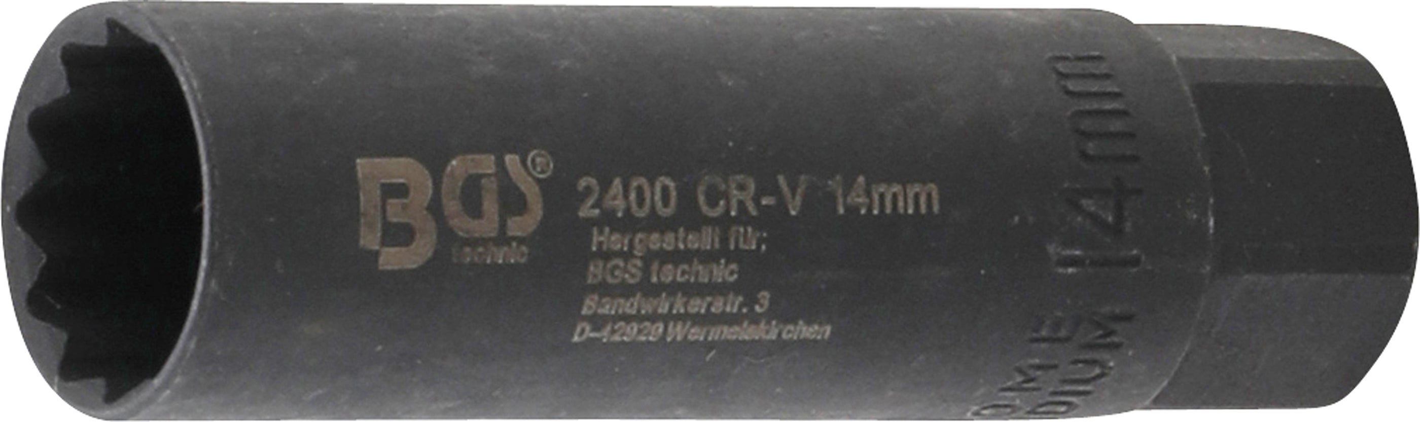BGS Wkładka do świec zapłonowych napęd sześciokątny wewnętrzny kwadrat 10 mm (3/8") SW 14 mm - 2400